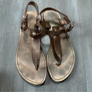 Sigerson Morrison Rose Gold Leather Sandals Sz 7M